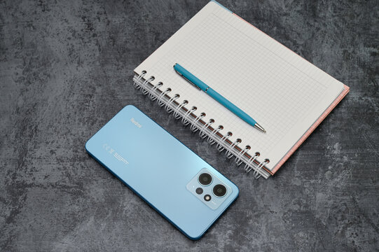 Smartphone Xiaomi Redmi Note 12 Ice Blue in Russia, Moscow, November 10, 2023