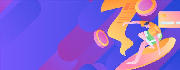 Internet financial management investment flat vector concept operation hand drawn illustration
