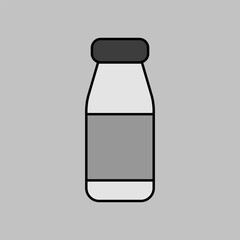 Drinkable yoghurt bottle vector icon