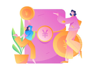 Internet financial management investment flat vector concept operation hand drawn illustration
