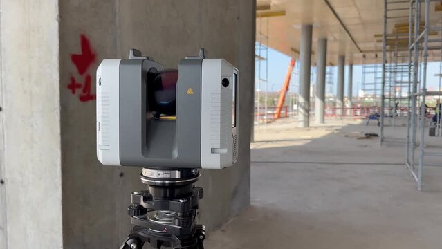 geodesic device laser scanner on the construction site