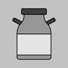 Milk barrel vector icon. Dairy product sign