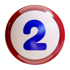 ビンゴボールに書かれた数字の2