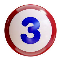 ビンゴボールに書かれた数字の3