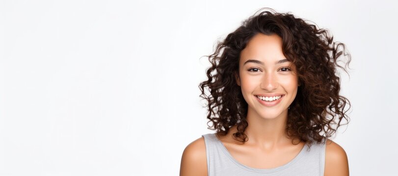 Young Asian biracial woman smiling happy face portrait
