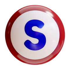 ビンゴボールに書かれたアルファベット　S