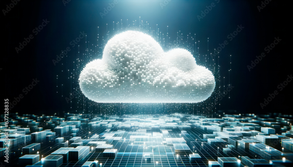 Aufkleber Cloud computing concept. Generative AI