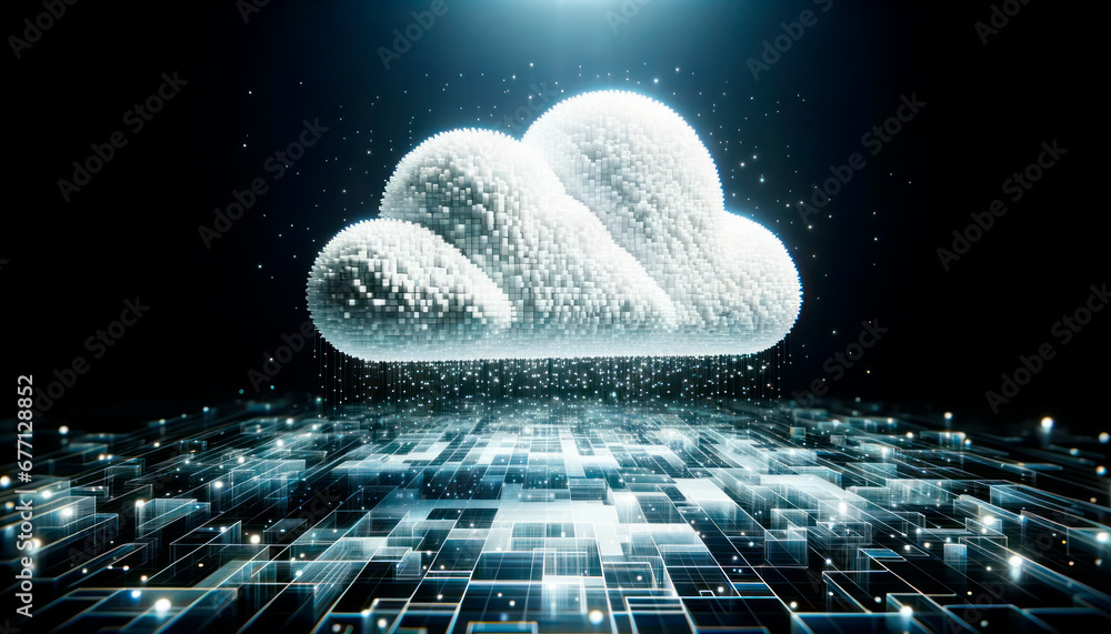 Poster Cloud computing technology concept. Generative AI