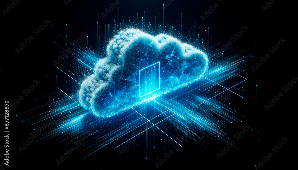 Poster cloud computing technology concept. generative ai