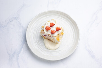 Delicious desserts in the cafe