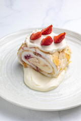 Delicious desserts in the cafe
