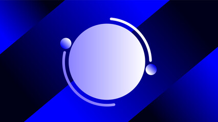 Creative dynamic rotating circle frame over blue diagonal geometric background