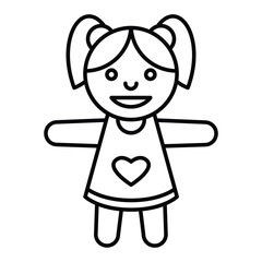 Doll icon vector on trendy design