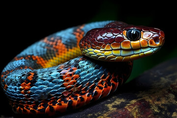 close up of a python. 