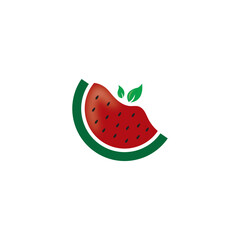 watermelon logo natural fruit vector illustration