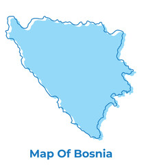 Bosnia simple outline map vector illustration