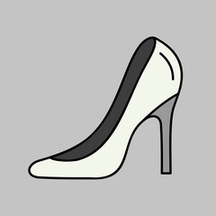 Wedding shoe of the bride with high heels icon