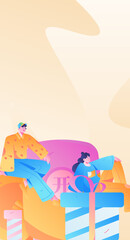 Internet financial management investment flat vector concept operation hand drawn illustration
