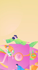 Internet financial management investment flat vector concept operation hand drawn illustration
