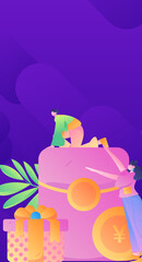 Obraz premium Internet financial management investment flat vector concept operation hand drawn illustration 