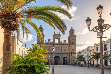 Cathedral de Santa Ana de Canarias on Gran Canaria island, Spain - obrazy, fototapety, plakaty
