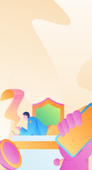 Internet financial management investment flat vector concept operation hand drawn illustration
