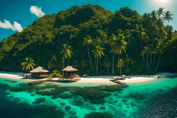 Tropical paradise. Beautiful island in the ocean.