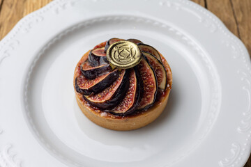 Delicious fig cookies on a plate  