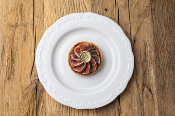 Delicious fig cookies on a plate  