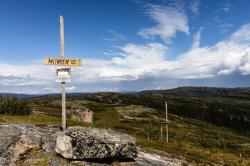 Munken Peak in Norway over Trondheim Fjord.