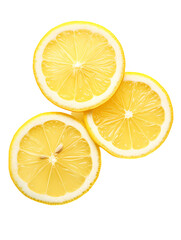 Fototapeta premium Lemon slices on transparent background