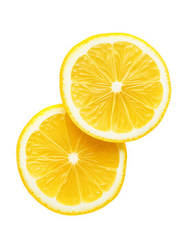 Lemon slices on transparent background