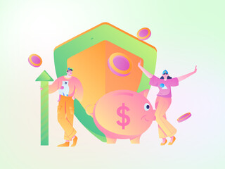 Internet financial management investment flat vector concept operation hand drawn illustration
