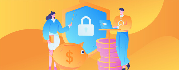 Internet financial management investment flat vector concept operation hand drawn illustration
