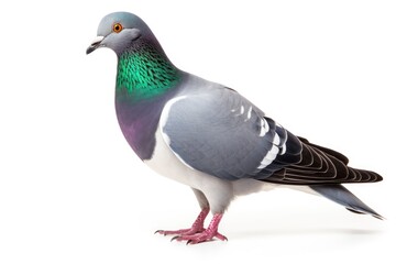 Wood pigeon bird isolated on white background