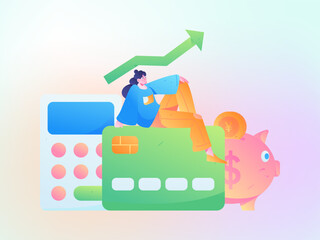 Internet financial management investment flat vector concept operation hand drawn illustration
