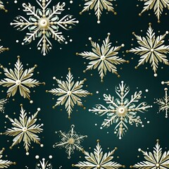 Vamberk Bobbin Lace Snowflakes Seamless Pattern Design.