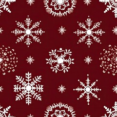 Naklejka na ściany i meble Vamberk Bobbin Lace Snowflakes Seamless Pattern Design.