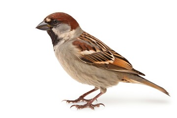 House Sparrow bird isolated on white background