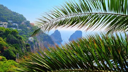 Fototapeta na wymiar Capri Island - Italy - View of the Faraglioni rocks