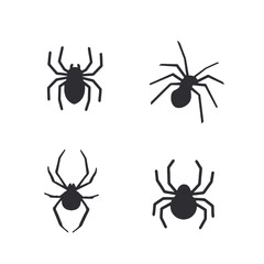 spider icon set isolated on white