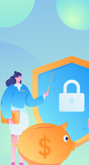 Internet financial management investment flat vector concept operation hand drawn illustration
