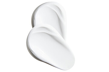 Smears of beautiful white cream on an empty background. isolated