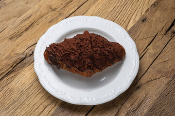Delicious croissant on a plate