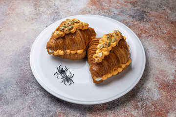 Delicious croissant on a plate