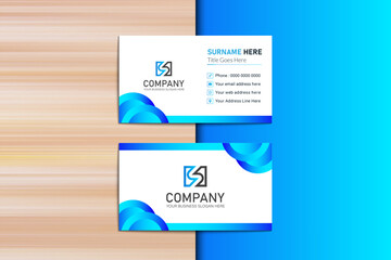 Blue Geometric Graphic Design Business Card