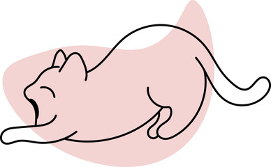 Cat sleepy illustration