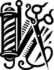 Barber Shop Icon Illustration