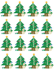 Merry christmas vector illustration. New year, merry christmas icon set, christmas pattern