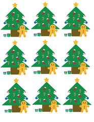 Merry christmas vector illustration. New year, merry christmas icon set, christmas pattern